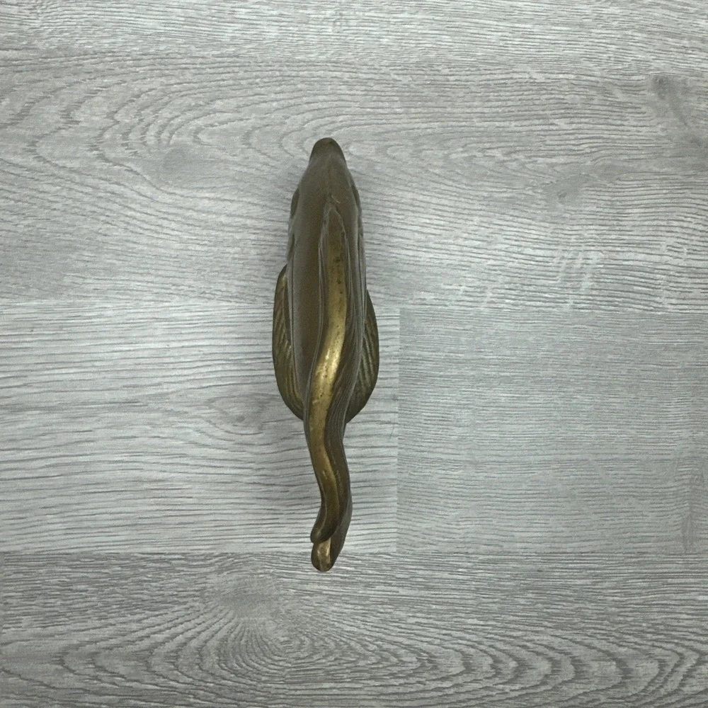 Vintage Brass Angel Fish Decor. Nautical Beach Mid Century Modern 100% All Brass
